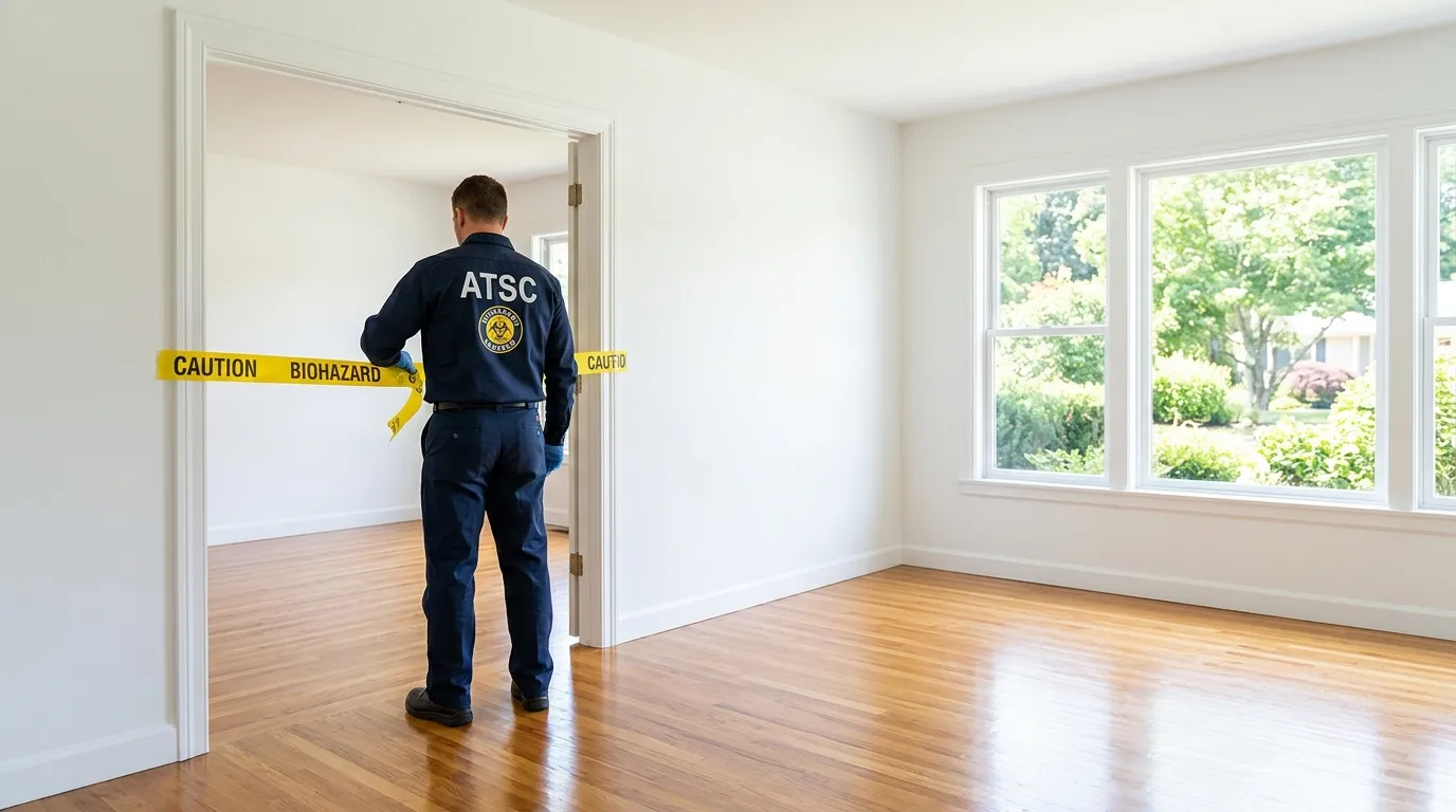 Certified biohazard cleanup crew performing Decomposition Cleanup in Sidney